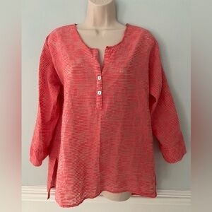 HABITAT Coastal Grandma top tunic casual baggy airy semi sheer lightweight S